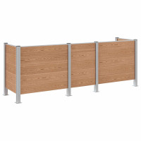 Produktbild för Skräpkorgstaket Brun 315 x 85 x 115 cm Aluminium och WPC