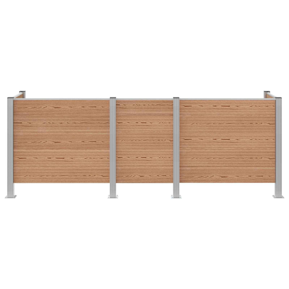 Produktbild för Skräpkorgstaket Brun 315 x 85 x 115 cm Aluminium och WPC