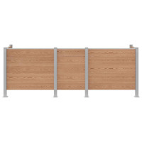 Produktbild för Skräpkorgstaket Brun 315 x 85 x 115 cm Aluminium och WPC