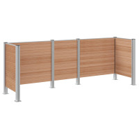 Produktbild för Skräpkorgstaket Brun 315 x 85 x 115 cm Aluminium och WPC