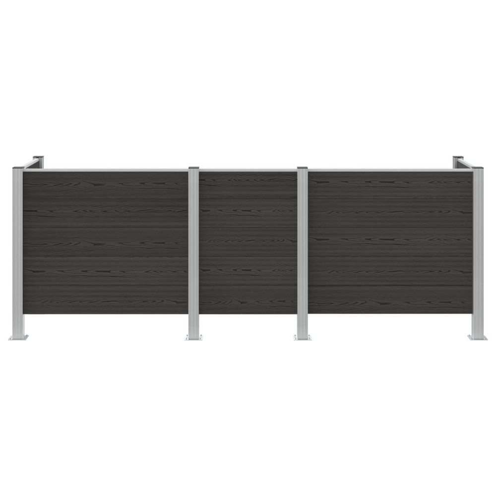 Produktbild för Skräpkorgstaket Grå 315 x 85 x 115 cm Aluminium och WPC
