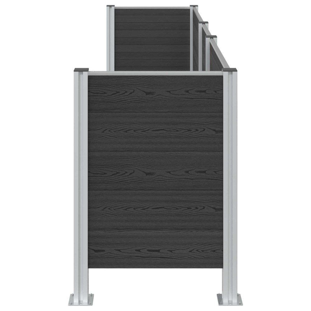 Produktbild för Skräpkorgstaket Grå 315 x 85 x 115 cm Aluminium och WPC