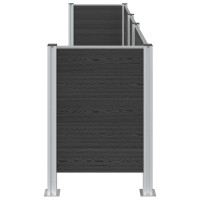 Produktbild för Skräpkorgstaket Grå 315 x 85 x 115 cm Aluminium och WPC