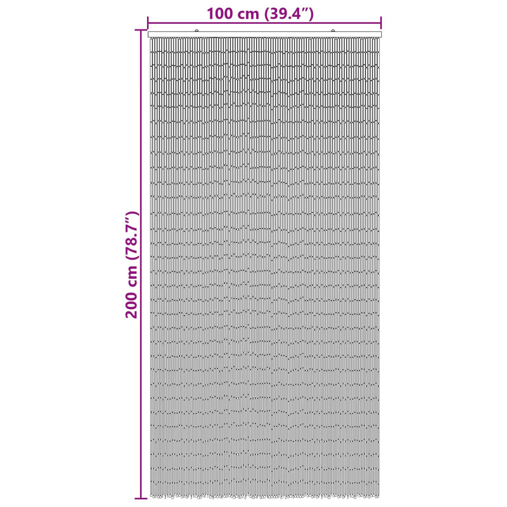 Produktbild för Insektsdörrgardin flerfärgad 200 x 100 cm Bambu