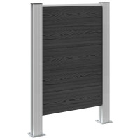 Produktbild för Skräpkorgstaket Grå 85 x 12 x 115 cm Aluminium och WPC