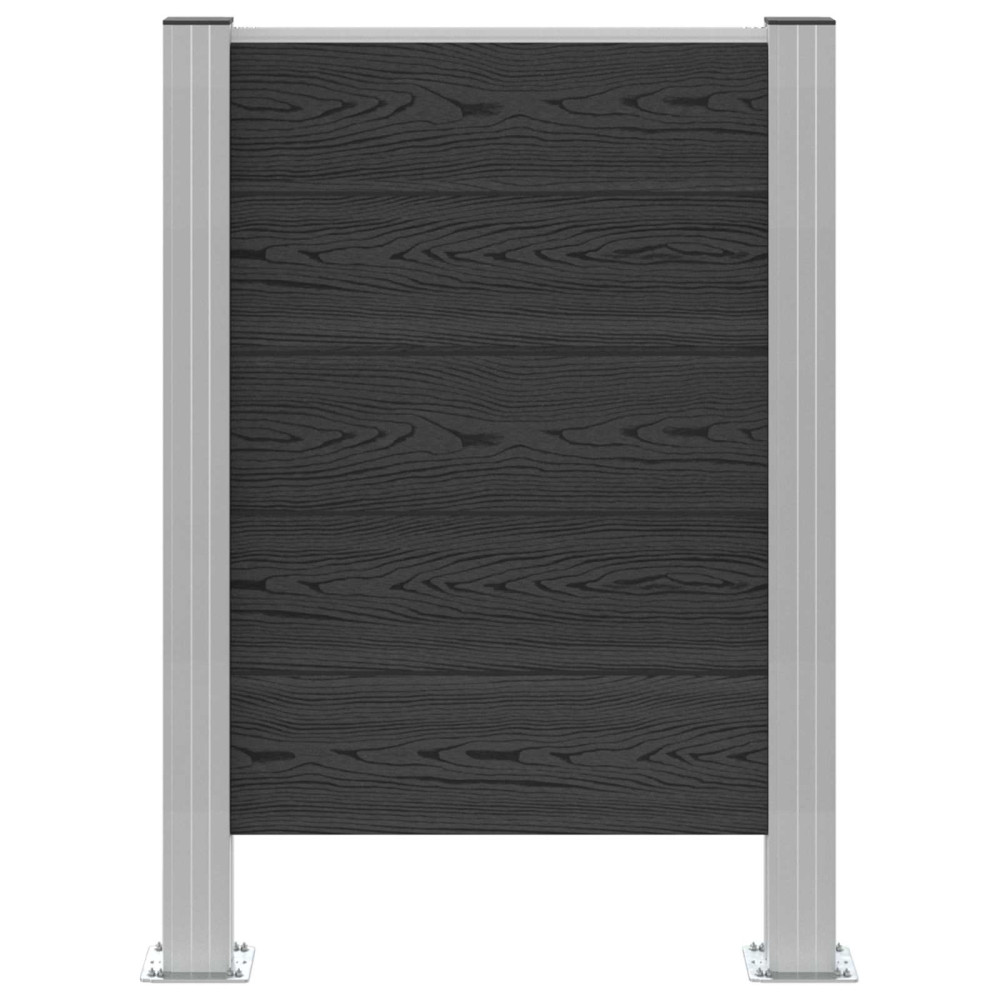 Produktbild för Skräpkorgstaket Grå 85 x 12 x 115 cm Aluminium och WPC