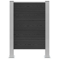 Produktbild för Skräpkorgstaket Grå 85 x 12 x 115 cm Aluminium och WPC