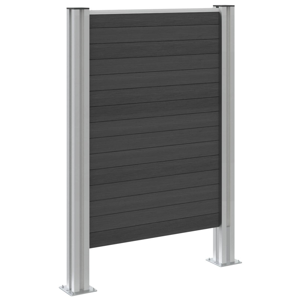 Produktbild för Skräpkorgstaket Grå 85 x 12 x 115 cm Aluminium och WPC