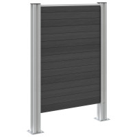 Produktbild för Skräpkorgstaket Grå 85 x 12 x 115 cm Aluminium och WPC