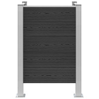 Produktbild för Skräpkorgstaket Grå 85 x 85 x 115 cm Aluminium och WPC
