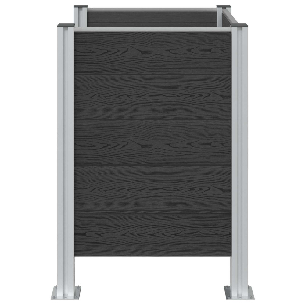 Produktbild för Skräpkorgstaket Grå 85 x 85 x 115 cm Aluminium och WPC