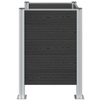 Produktbild för Skräpkorgstaket Grå 85 x 85 x 115 cm Aluminium och WPC