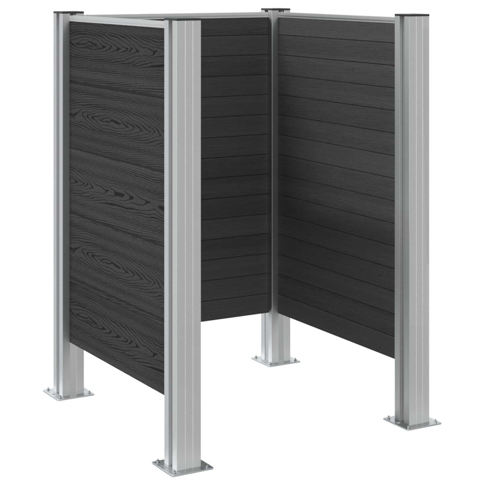Produktbild för Skräpkorgstaket Grå 85 x 85 x 115 cm Aluminium och WPC