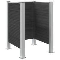 Produktbild för Skräpkorgstaket Grå 85 x 85 x 115 cm Aluminium och WPC