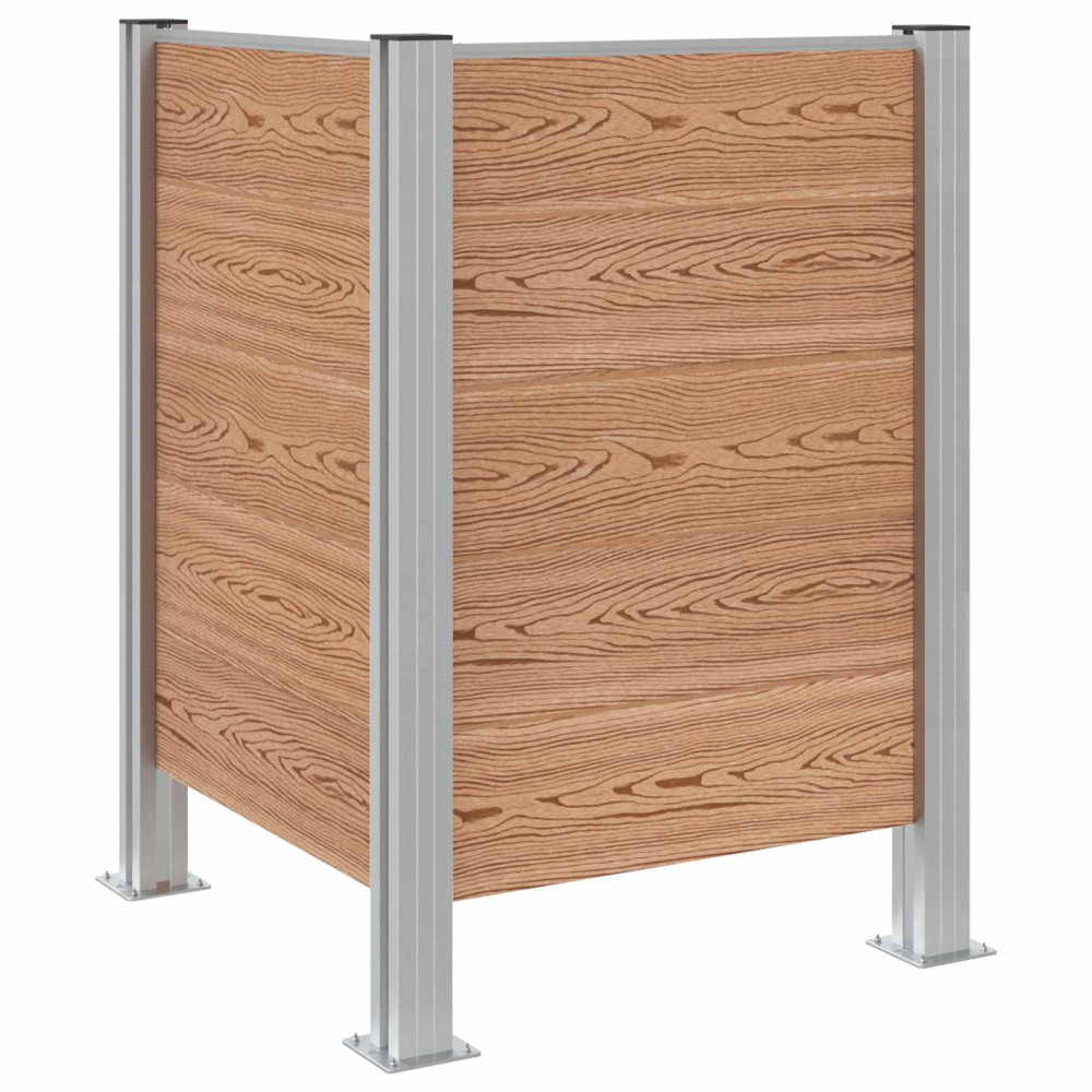 Produktbild för Skräpkorgstaket Brun 85 x 85 x 115 cm Aluminium och WPC