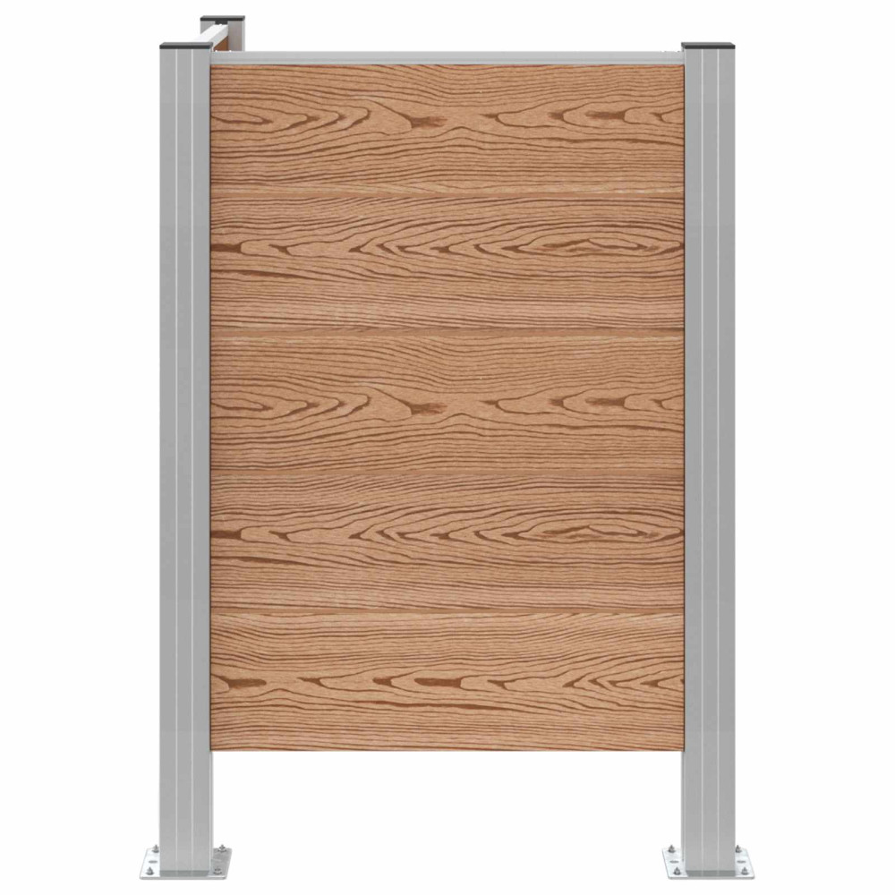 Produktbild för Skräpkorgstaket Brun 85 x 85 x 115 cm Aluminium och WPC
