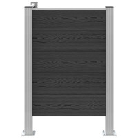 Produktbild för Skräpkorgstaket Grå 85 x 85 x 115 cm Aluminium och WPC