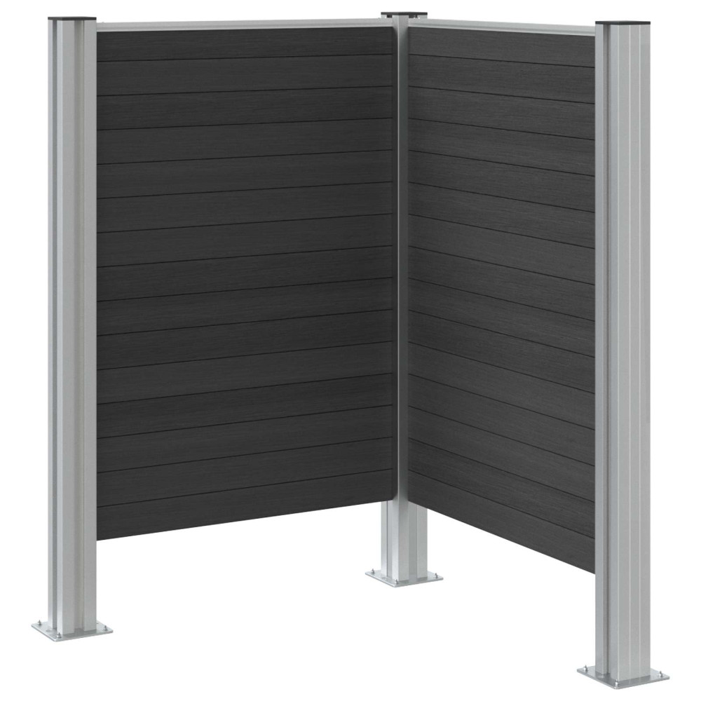 Produktbild för Skräpkorgstaket Grå 85 x 85 x 115 cm Aluminium och WPC