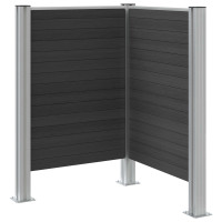 Produktbild för Skräpkorgstaket Grå 85 x 85 x 115 cm Aluminium och WPC