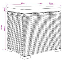 Produktbild för Trädgårdsfotpall med kudde 40 x 30 x 40 cm
