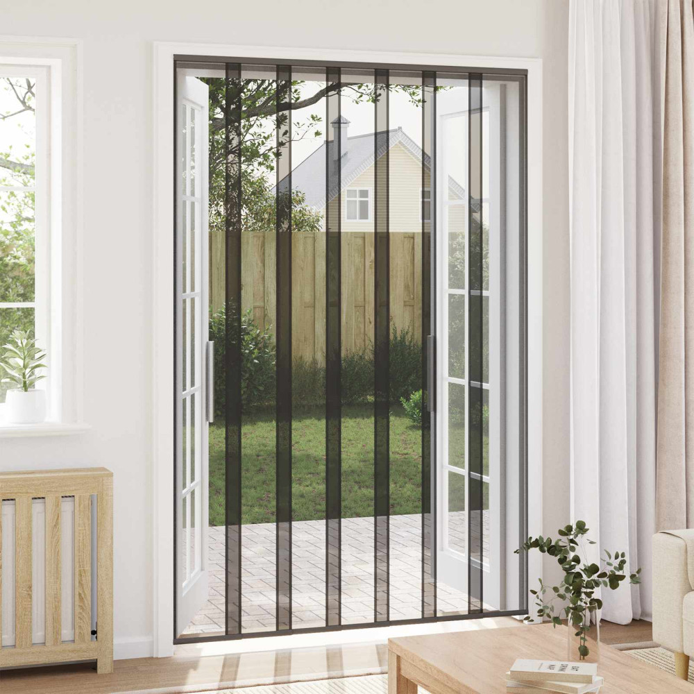 Produktbild för Insektsdörr med nätgardin Svart 160 x 240 cm Polyester