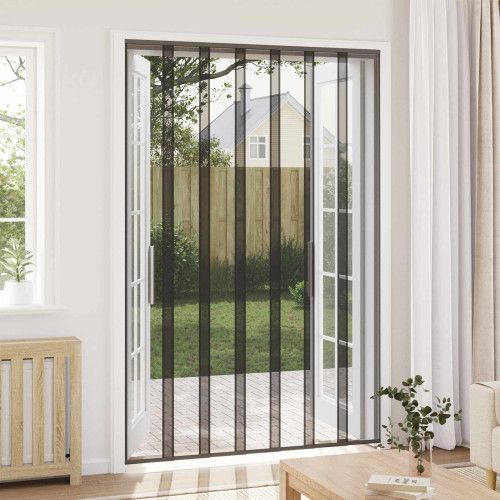 vidaXL Insektsdörr med nätgardin Svart 160 x 240 cm Polyester