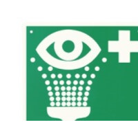 Produktbild för Första hjälpen-skylt, Cederroth, för ögonskölj, grön/vit, 20...