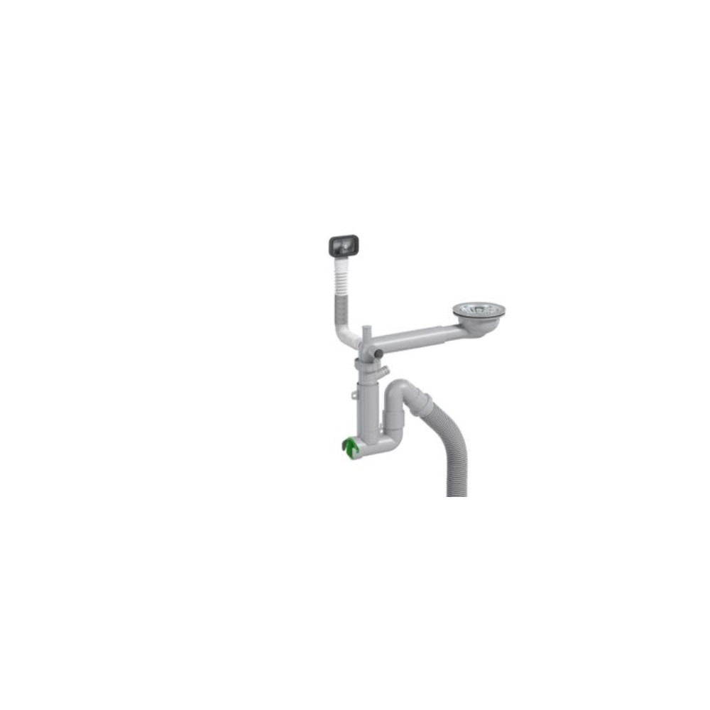Produktbild för Avloppsset för enkel diskho 783080 – universal med manuell s...