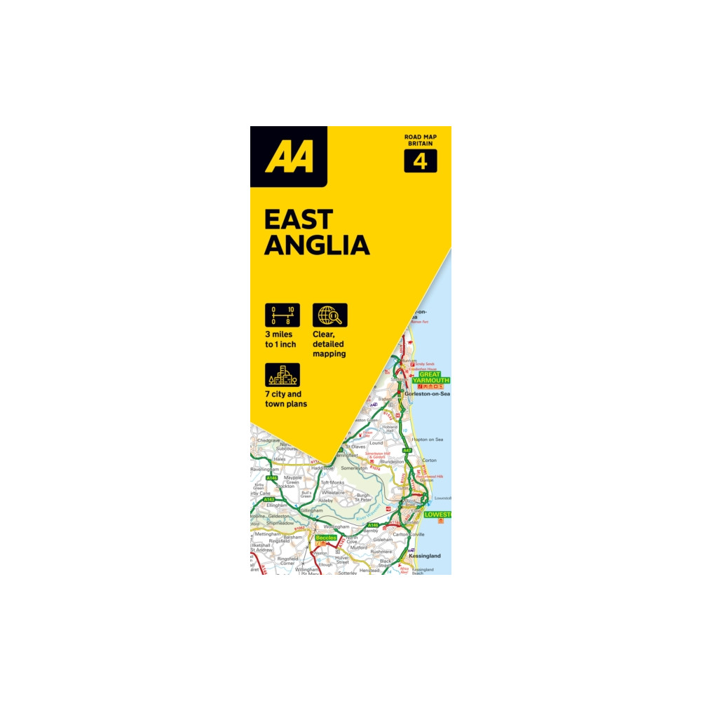 Produktbild för AA Road Map East Anglia