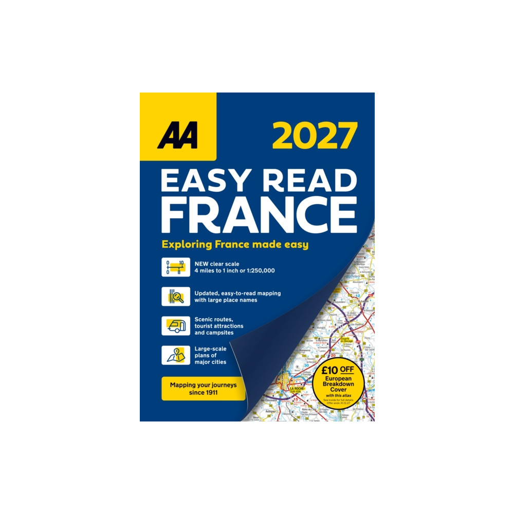 Produktbild för AA Easy Read Atlas France 2027 (bok, spiral, eng)