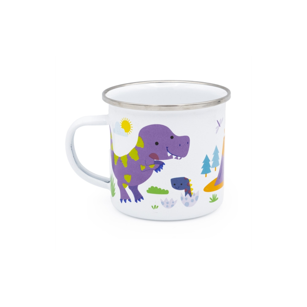 Produktbild för Enamel Mug - Dinosaurs (häftad, eng)