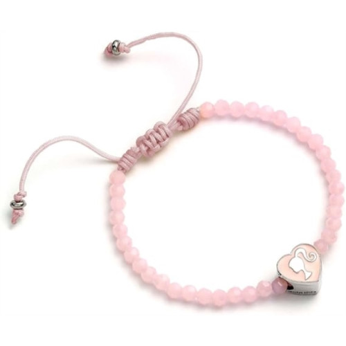THE CARAT SHOP Barbie Pink Bead Friendship Bracelet with Heart Shaped Bead