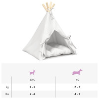 Produktbild för Husdjurs-tält med kudde Vit 40 x 40 x 50 cm Polyester