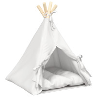 Produktbild för Husdjurs-tält med kudde Vit 40 x 40 x 50 cm Polyester