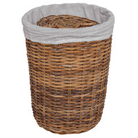 Produktbild för Tvättkorg 2 pcs Brun Kubu Rattan