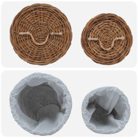 Produktbild för Tvättkorg 2 pcs Brun Kubu Rattan