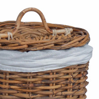 Produktbild för Tvättkorg 2 pcs Brun Kubu Rattan