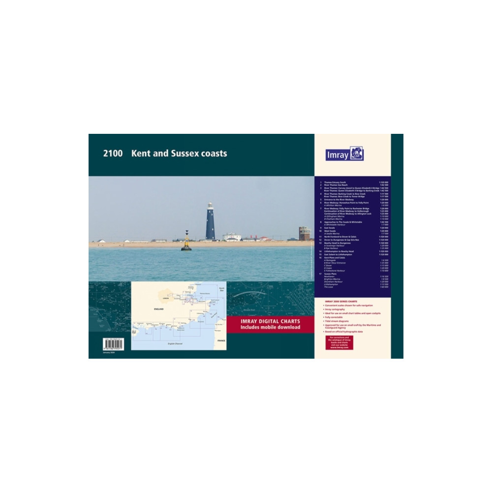 Produktbild för 2100 Kent and Sussex Coasts Chart Pack