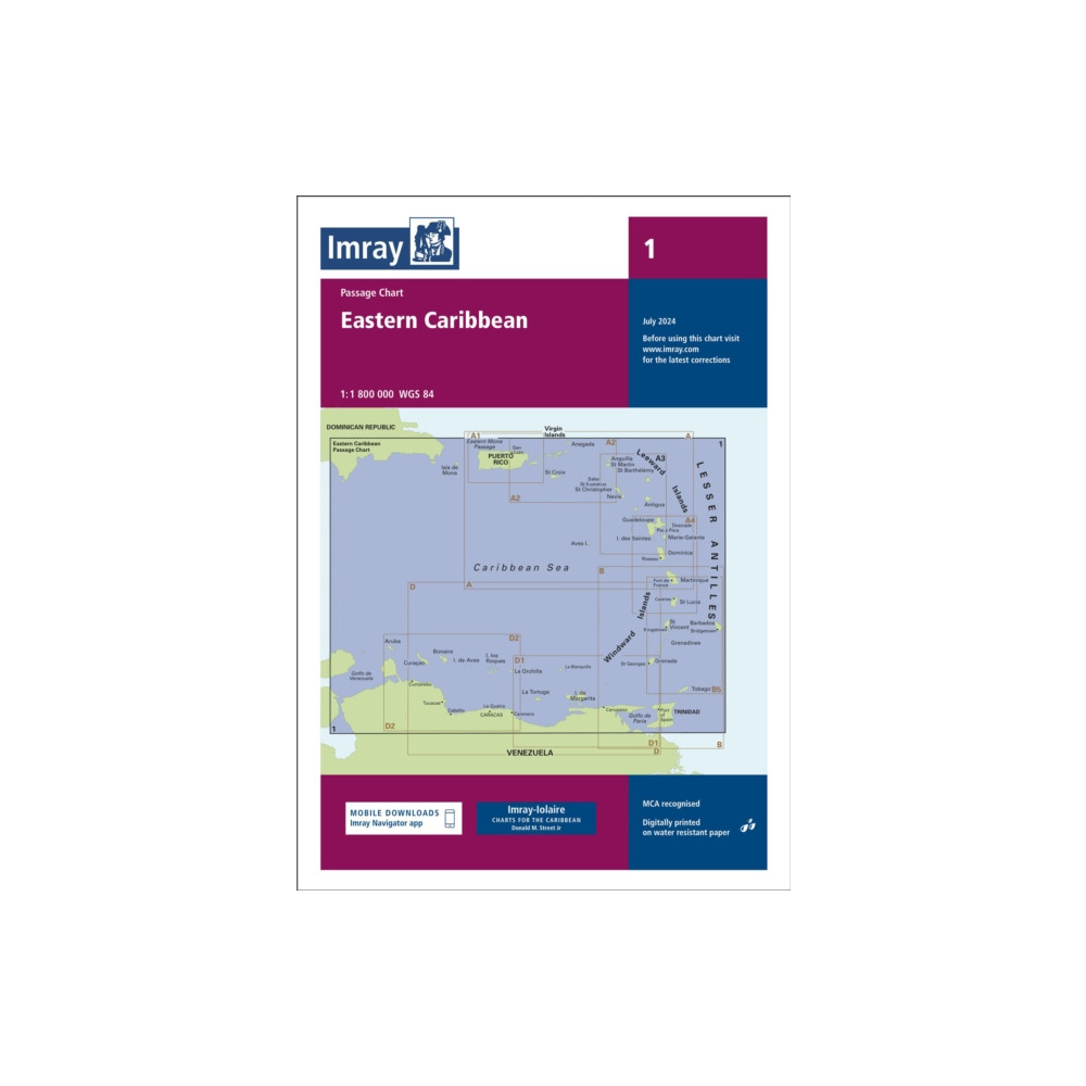 Produktbild för Chart 1 Eastern Caribbean