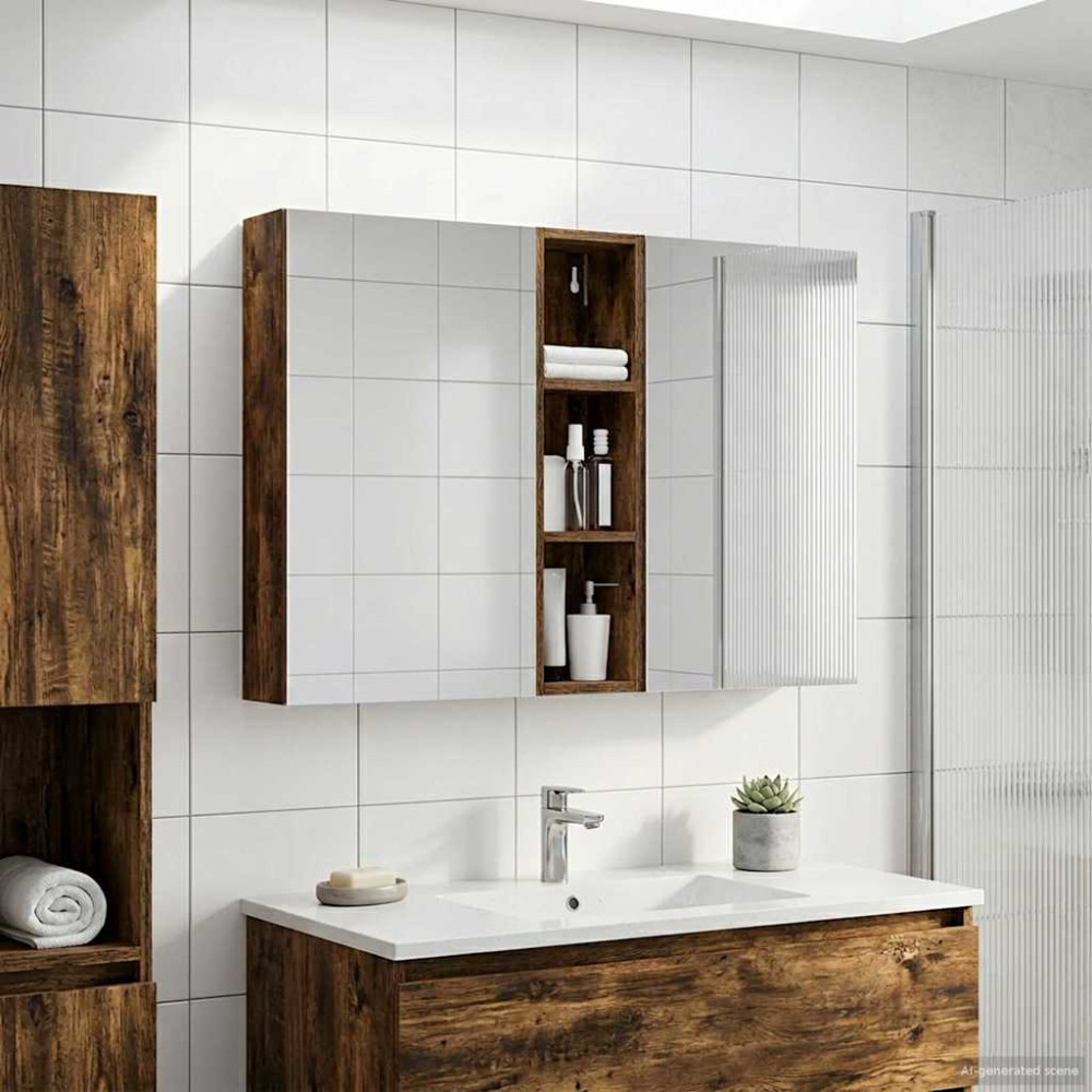 Produktbild för Badrumsskåpsset 3 pcs 120 x 14,5 x 70 cm Konstruerat trä