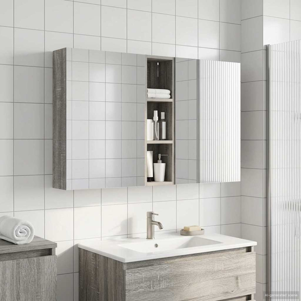 Produktbild för Badrumsskåpsset 3 pcs 120 x 14,5 x 70 cm Konstruerat trä