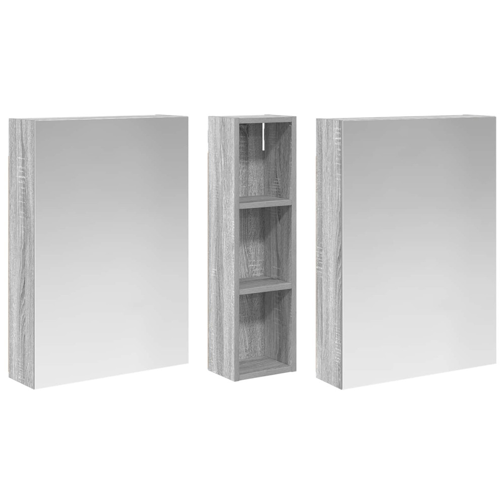 Produktbild för Badrumsskåpsset 3 pcs 120 x 14,5 x 70 cm Konstruerat trä