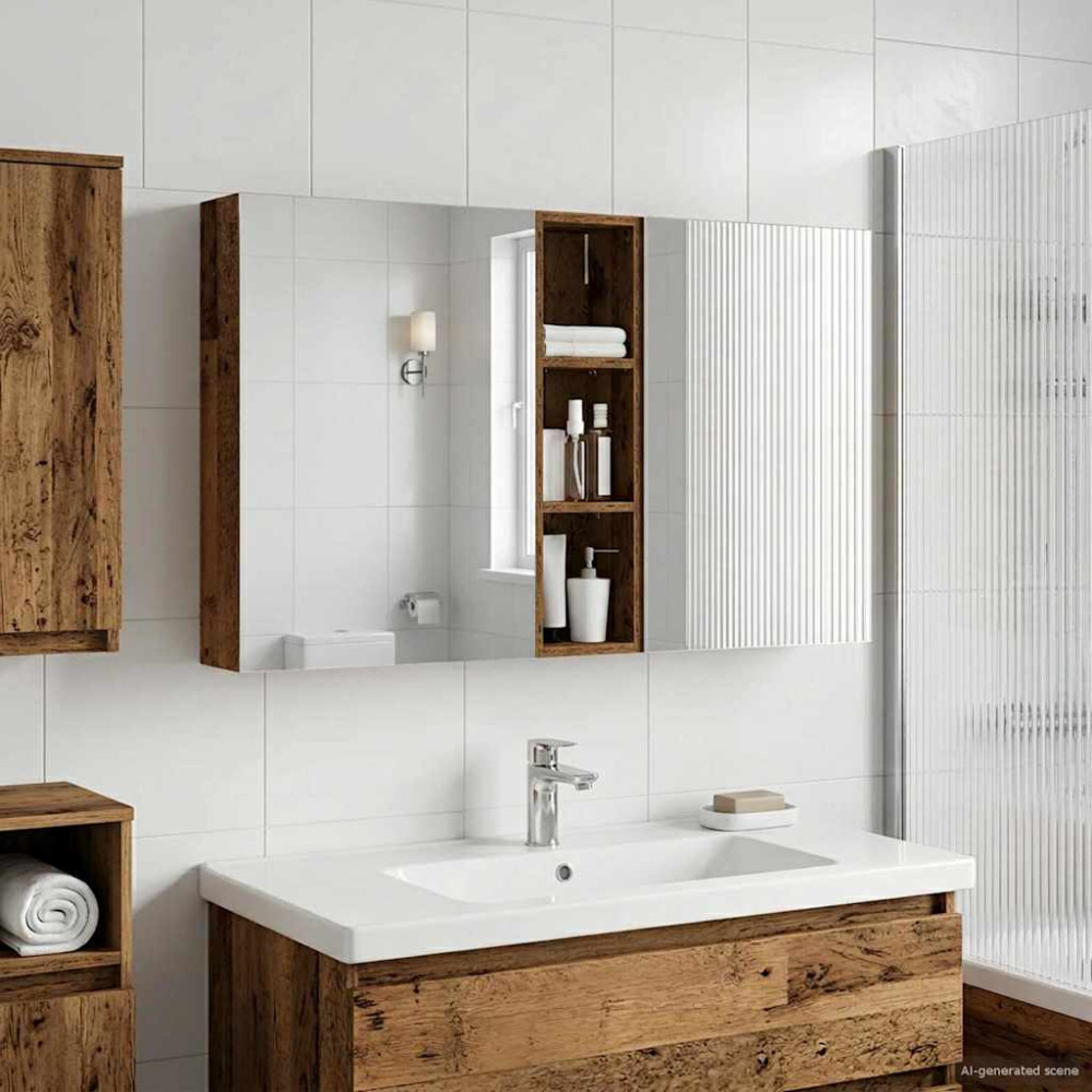 Produktbild för Badrumsskåpsset 3 pcs 120 x 14,5 x 70 cm Konstruerat trä