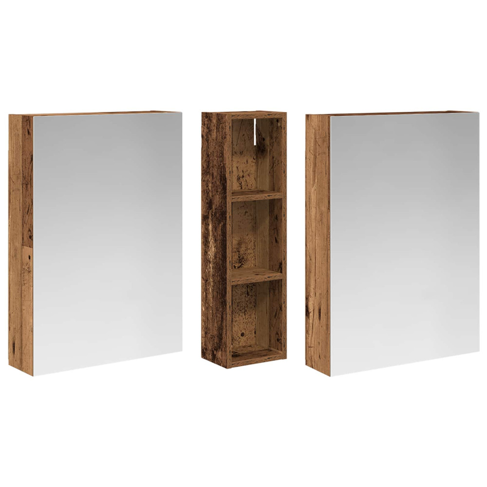Produktbild för Badrumsskåpsset 3 pcs 120 x 14,5 x 70 cm Konstruerat trä
