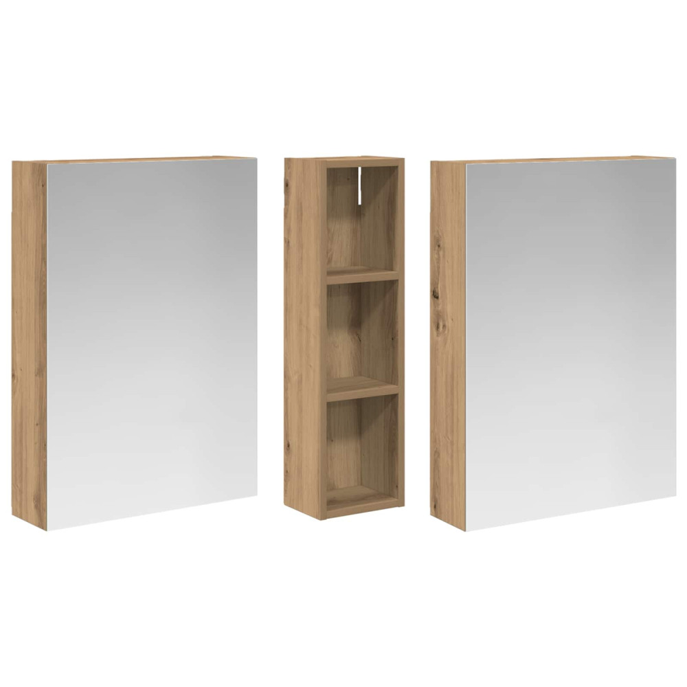 Produktbild för Badrumsskåpsset 3 pcs 120 x 14,5 x 70 cm Konstruerat trä