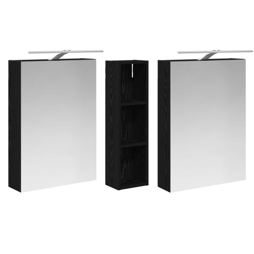 Produktbild för Badrumsskåpsset 3 pcs 120 x 14,5 x 70 cm Konstruerat trä
