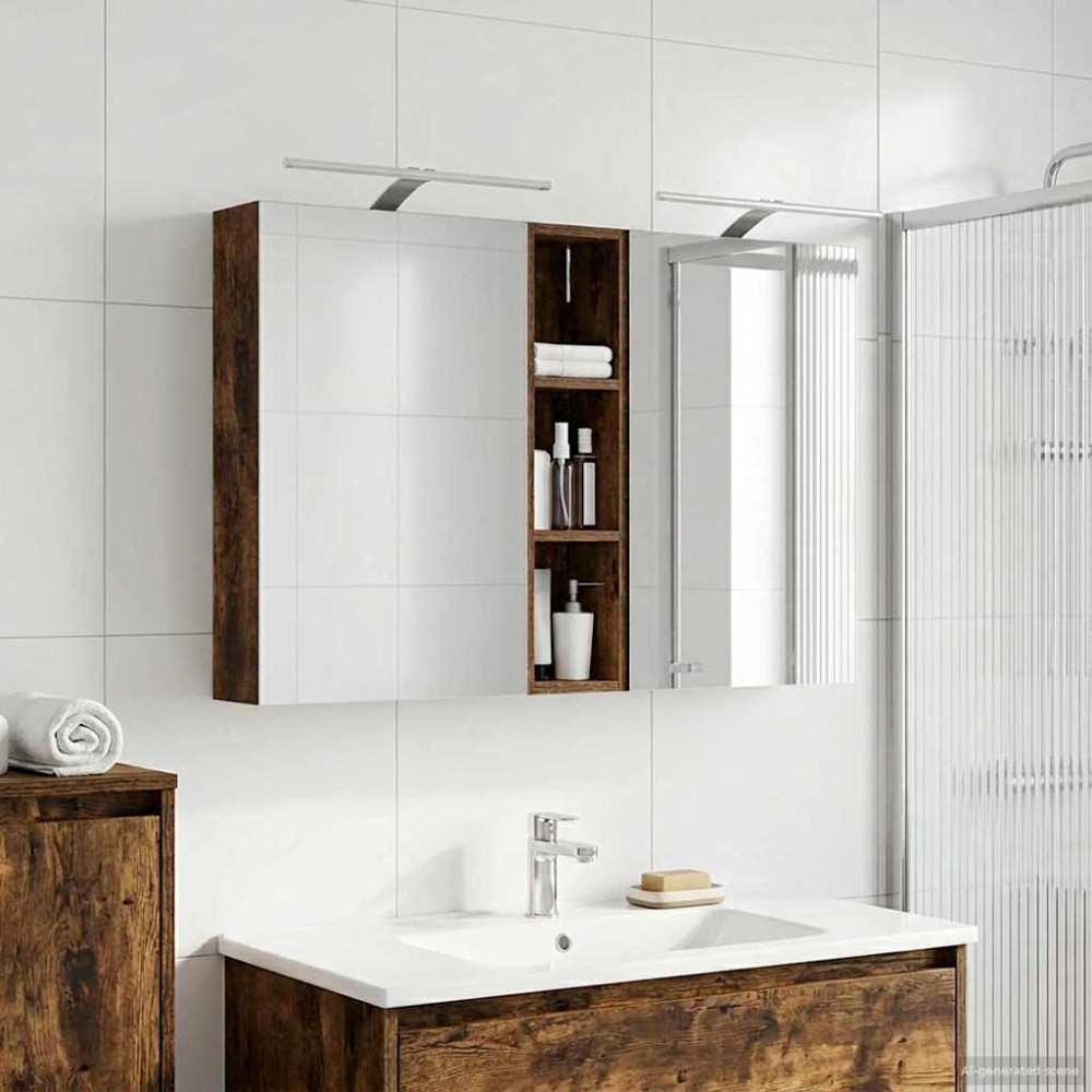 Produktbild för Badrumsskåpsset 3 pcs 120 x 14,5 x 70 cm Konstruerat trä