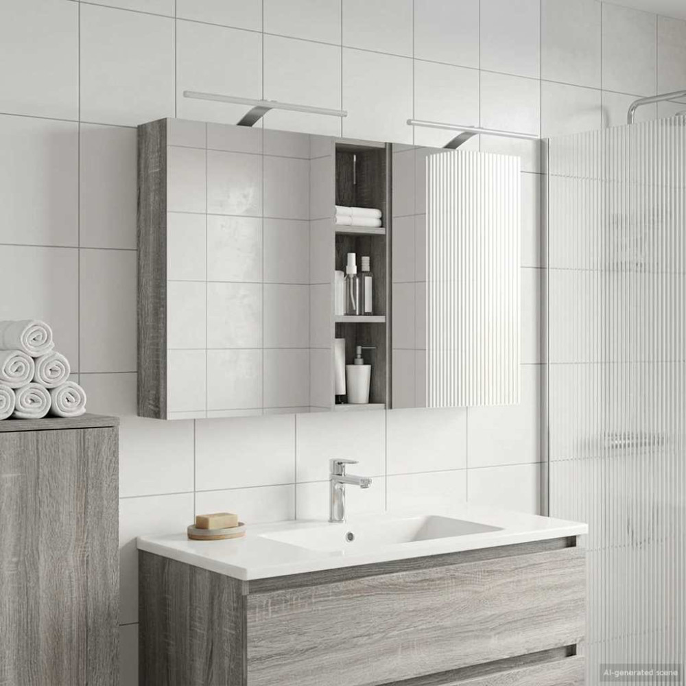 Produktbild för Badrumsskåpsset 3 pcs 120 x 14,5 x 70 cm Konstruerat trä