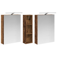 Produktbild för Badrumsskåpsset 3 pcs 120 x 14,5 x 70 cm Konstruerat trä