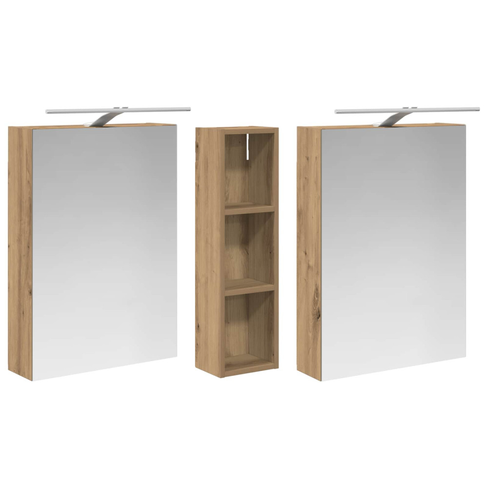Produktbild för Badrumsskåpsset 3 pcs 120 x 14,5 x 70 cm Konstruerat trä